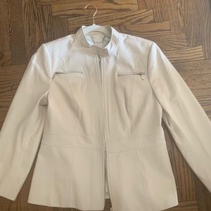 Elie Tahiti genuine tan leather moto jacket
